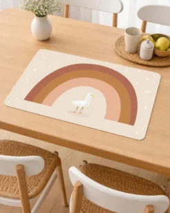 Kinder 2er Tischset Möwe mit Regenbogen