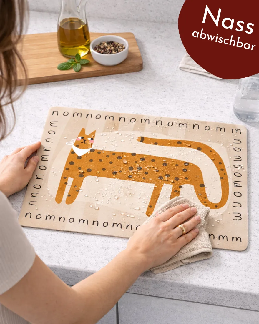 Kinder 2er Tischset - 30x40 cm - Gepard NomNomNom