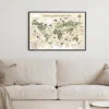 Kinder-Weltkarte XL Poster Beige Version