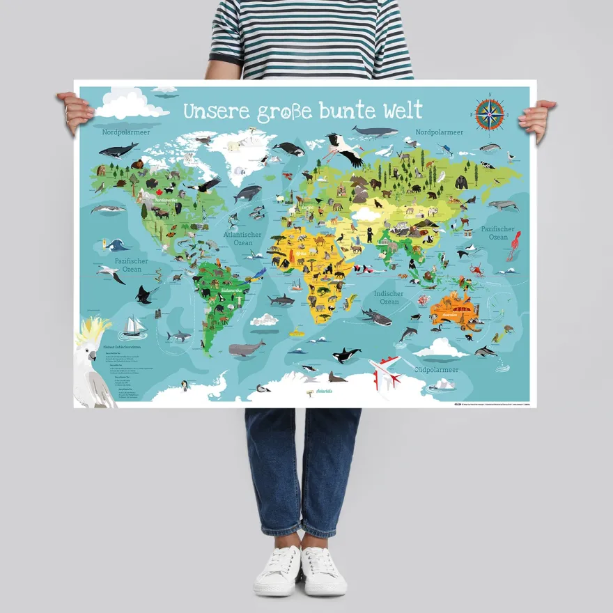 Kinder-Weltkarte XL Poster Unsere große bunte Welt