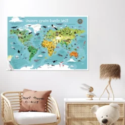Kinder-Weltkarte XL Poster Unsere große bunte Welt