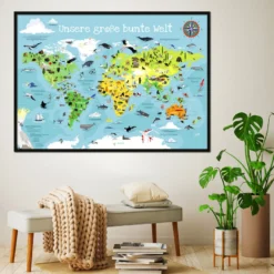 Kinder-Weltkarte XXL Poster Unsere große bunte Welt