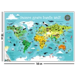 Kinder-Weltkarte XXL Poster Unsere große bunte Welt