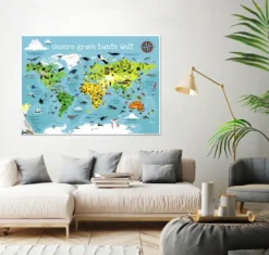 Kinder-Weltkarte XXL Poster Unsere große bunte Welt