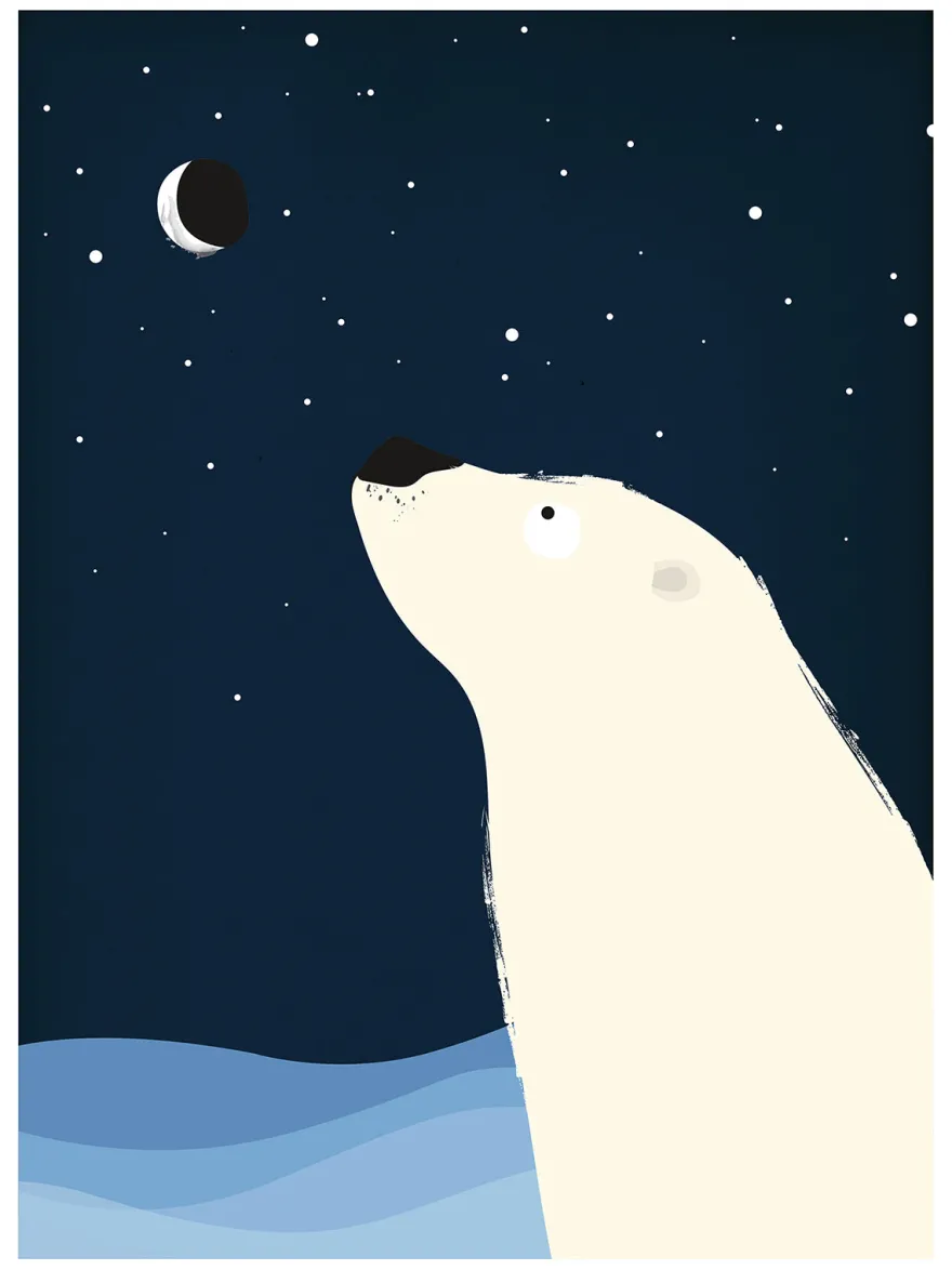 Kinderzimmer Poster Eisbär Polar