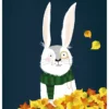 Kinderzimmer Poster Hase Wald