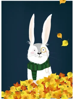 Kinderzimmer Poster Hase Wald