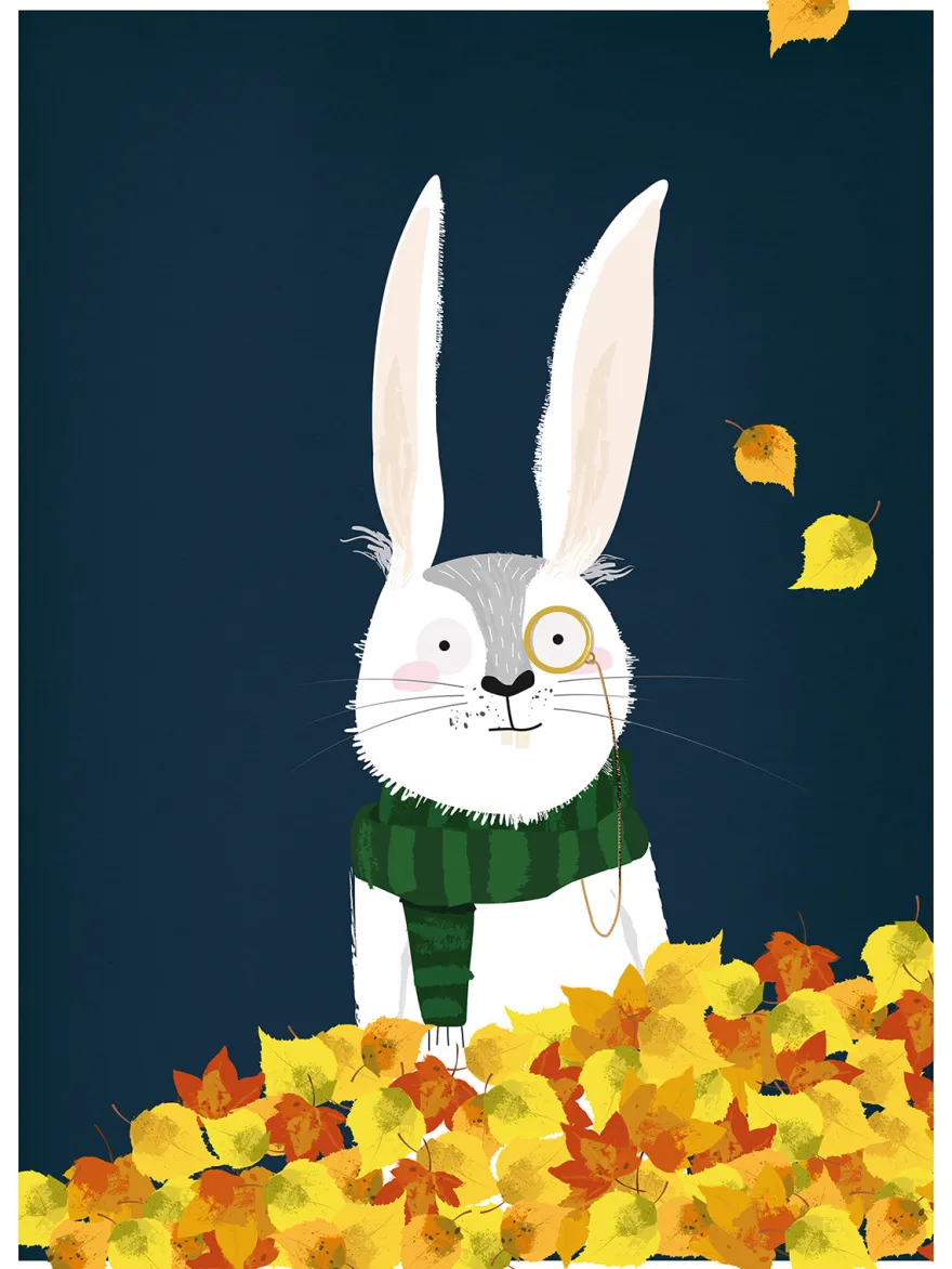 Kinderzimmer Poster Hase Wald