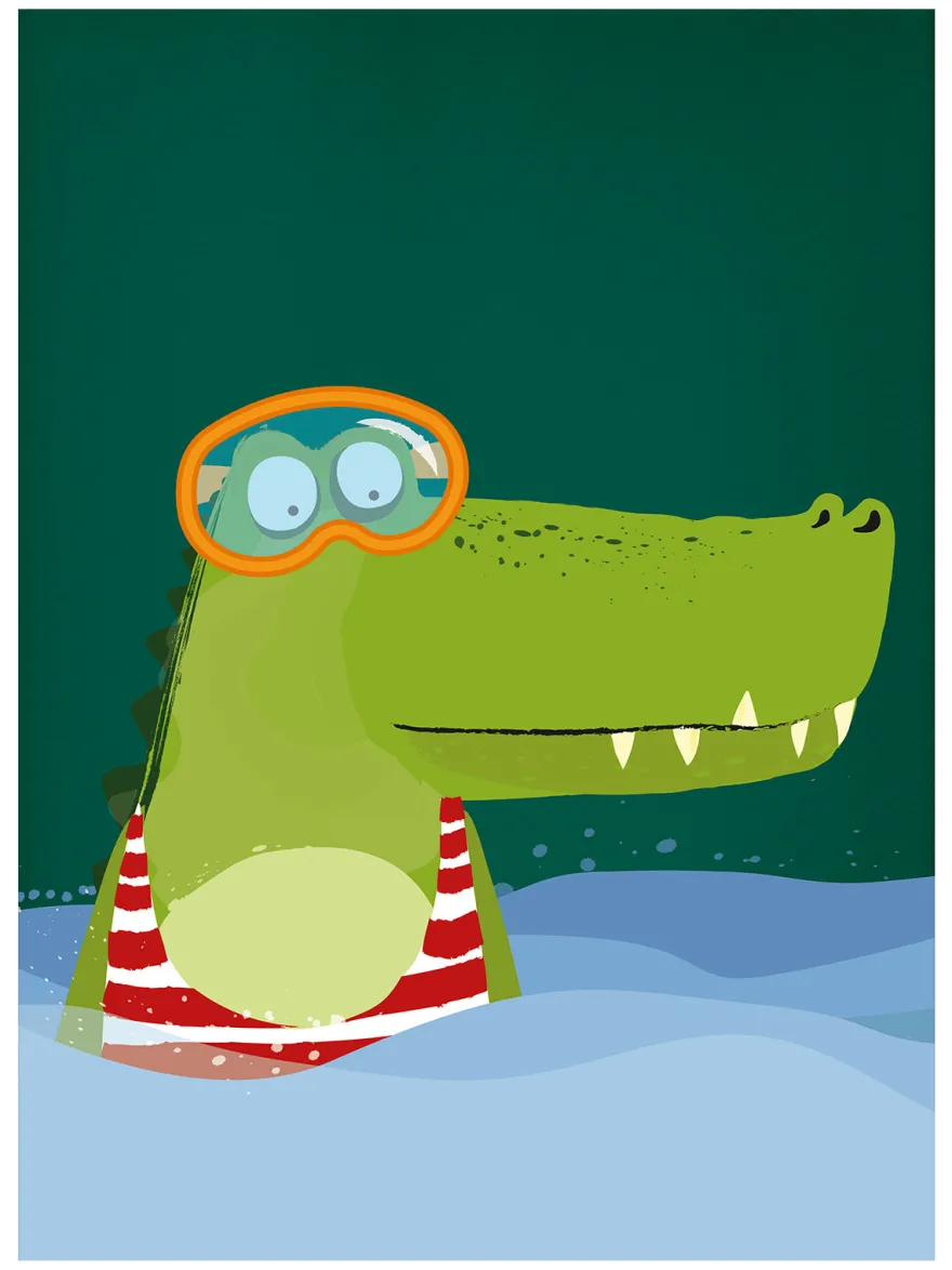 Kinderzimmer Poster Krokodil Afrika
