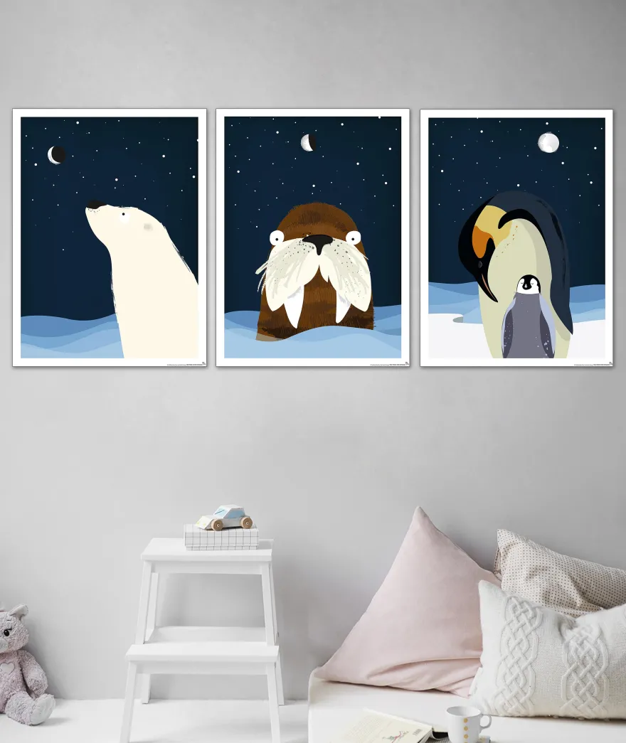 Kinderzimmer Poster Polar 3er-Set