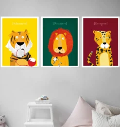 Kinderzimmer Poster Raubkatzen 3er-Set, 30 x 40 cm