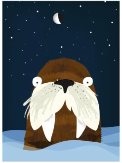 Kinderzimmer Poster Walross Polar