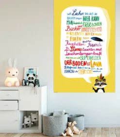 Kinderzimmer-Regeln Poster Auf 170 gr. Papier gedruckt