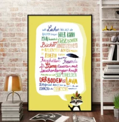 Kinderzimmer-Regeln Poster Auf 170 gr. Papier gedruckt