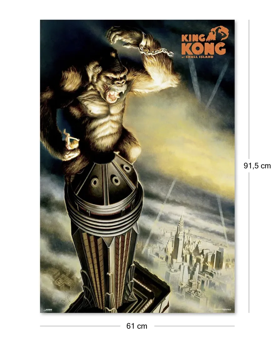 King Kong Poster Skull Island On Top Of Skyscraper