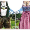 Kochschürzenset Dirndl & Lederhose (Bayerische Tracht)