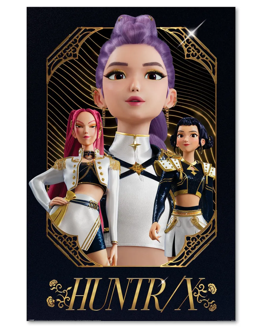K-Pop Demon Hunters Poster Huntr/X Golden | K-Pop Anime Poster | Musik Wanddeko für Fans | 61x91,5 cm