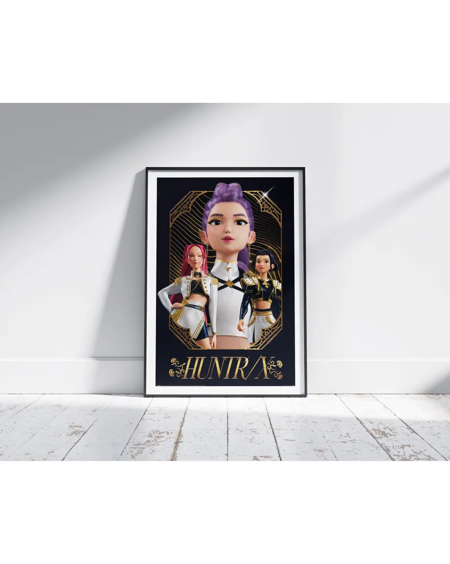 K-Pop Demon Hunters Poster Huntr/X Golden | K-Pop Anime Poster | Musik Wanddeko für Fans | 61x91,5 cm