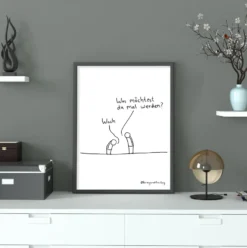 Krieg und Freitag Kunstdruck Wach werden
