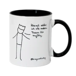 Krieg und Freitag Tasse Hiermit erkläre ich