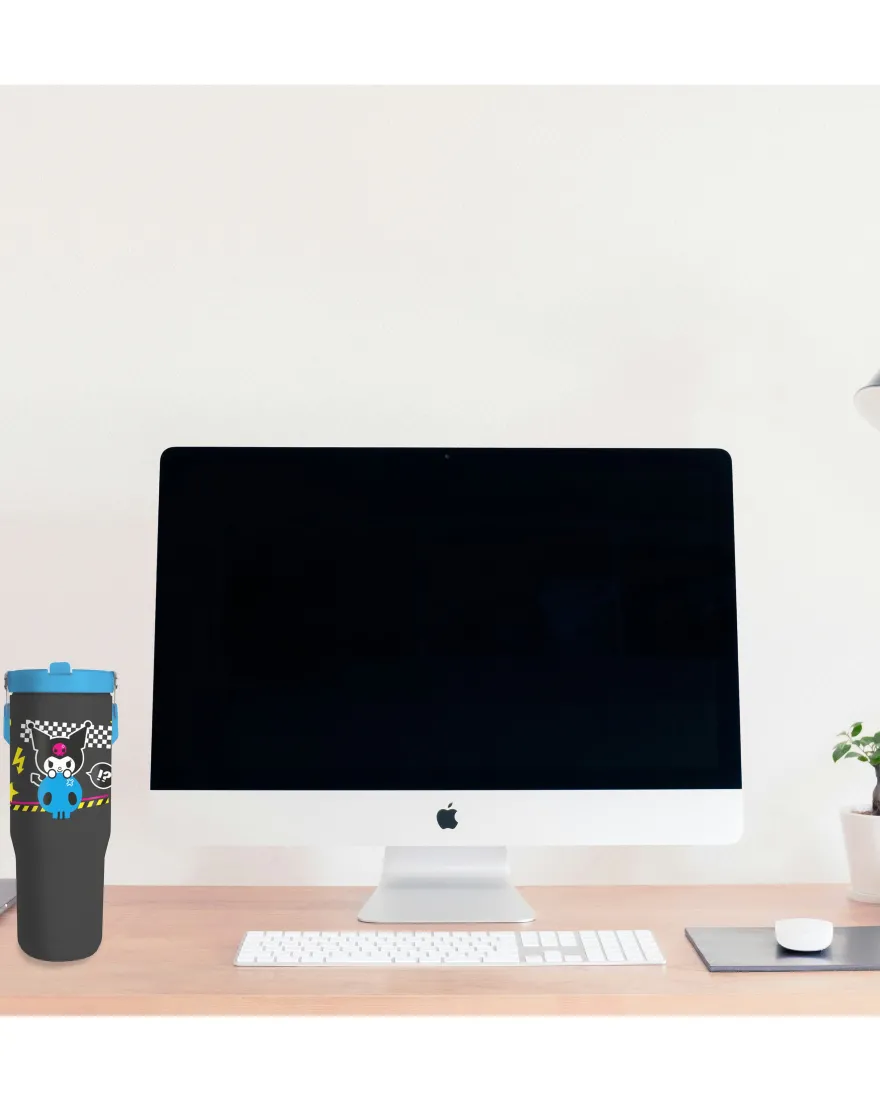 Kuromi 30 oz Tumbler mit Griff & Flip-Strohhalm 0,85l