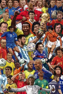 Legendary Footballers Poster Fussball-Legenden inkl. Pele,
