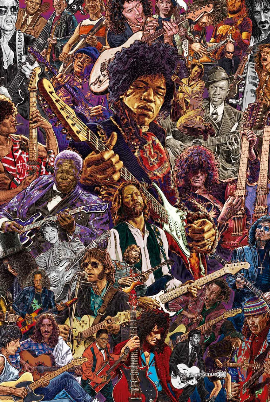 Legendary Guitarists Poster Gitarristen-Legenden inkl.