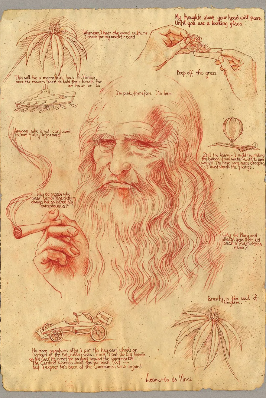 Leonardo Smoking Pot Poster