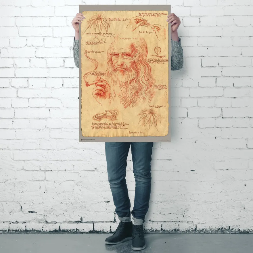 Leonardo Smoking Pot Poster