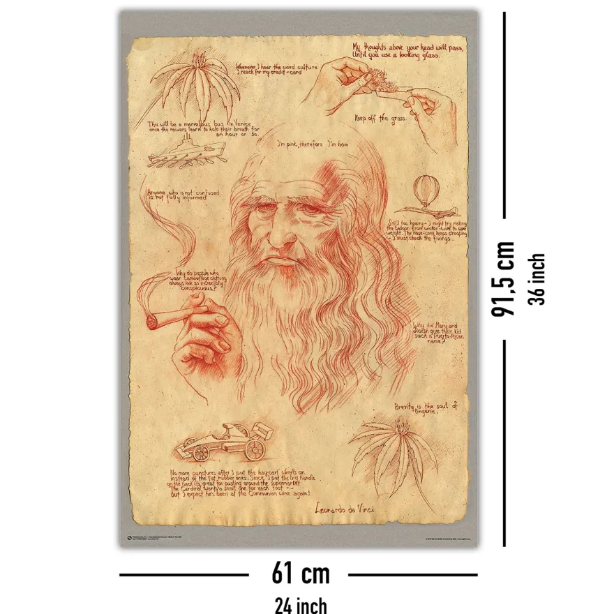 Leonardo Smoking Pot Poster