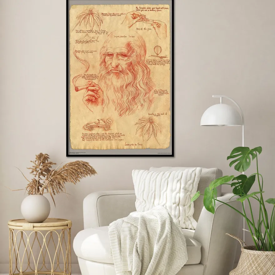 Leonardo Smoking Pot Poster