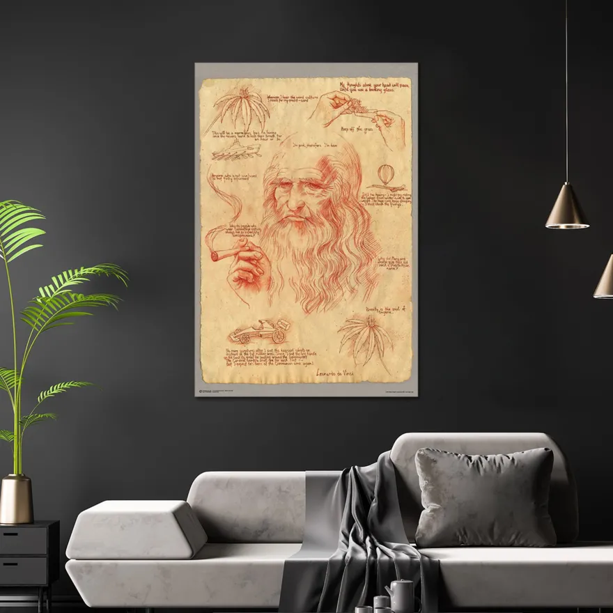 Leonardo Smoking Pot Poster
