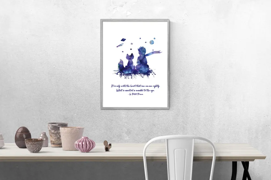 Le Petit Prince Kunstdruck It is only with the heart...
