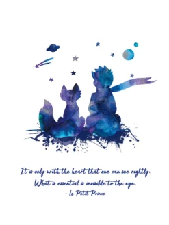 Le Petit Prince Kunstdruck It is only with the heart...