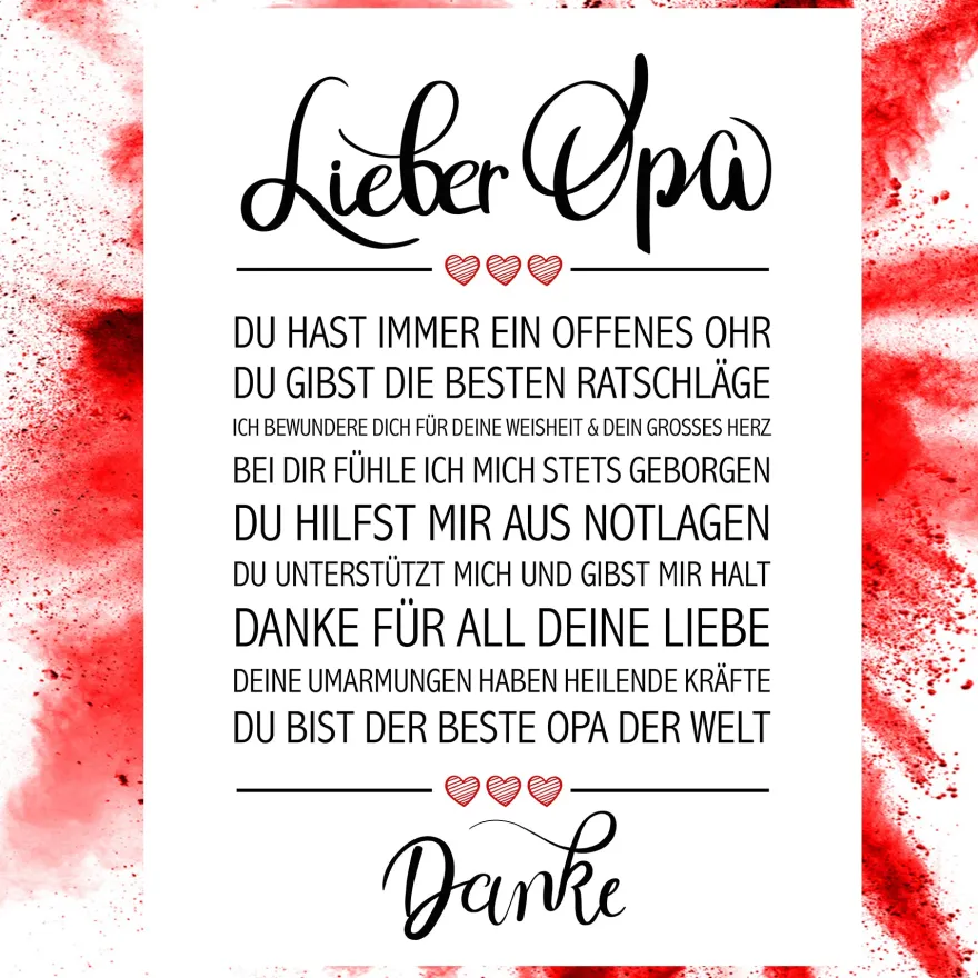 Lieber Opa Kunstdruck
