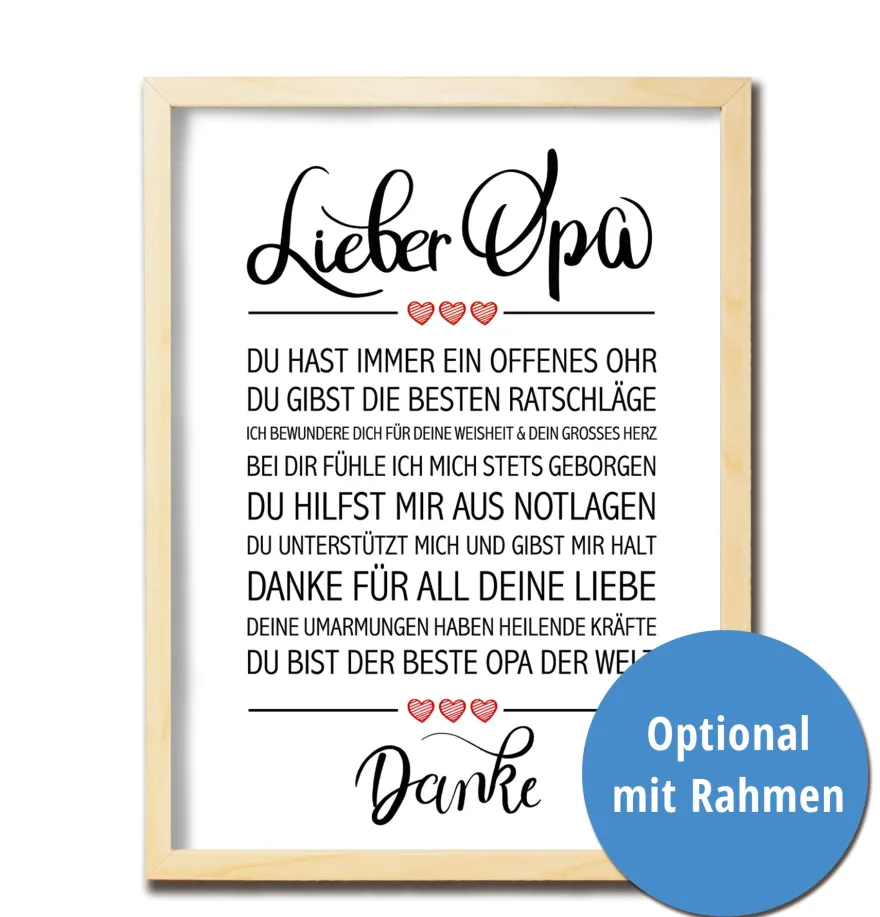 Lieber Opa Kunstdruck