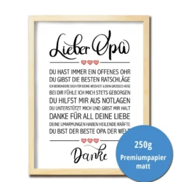 Lieber Opa Kunstdruck