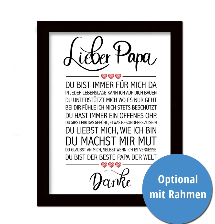 Lieber Papa Kunstdruck