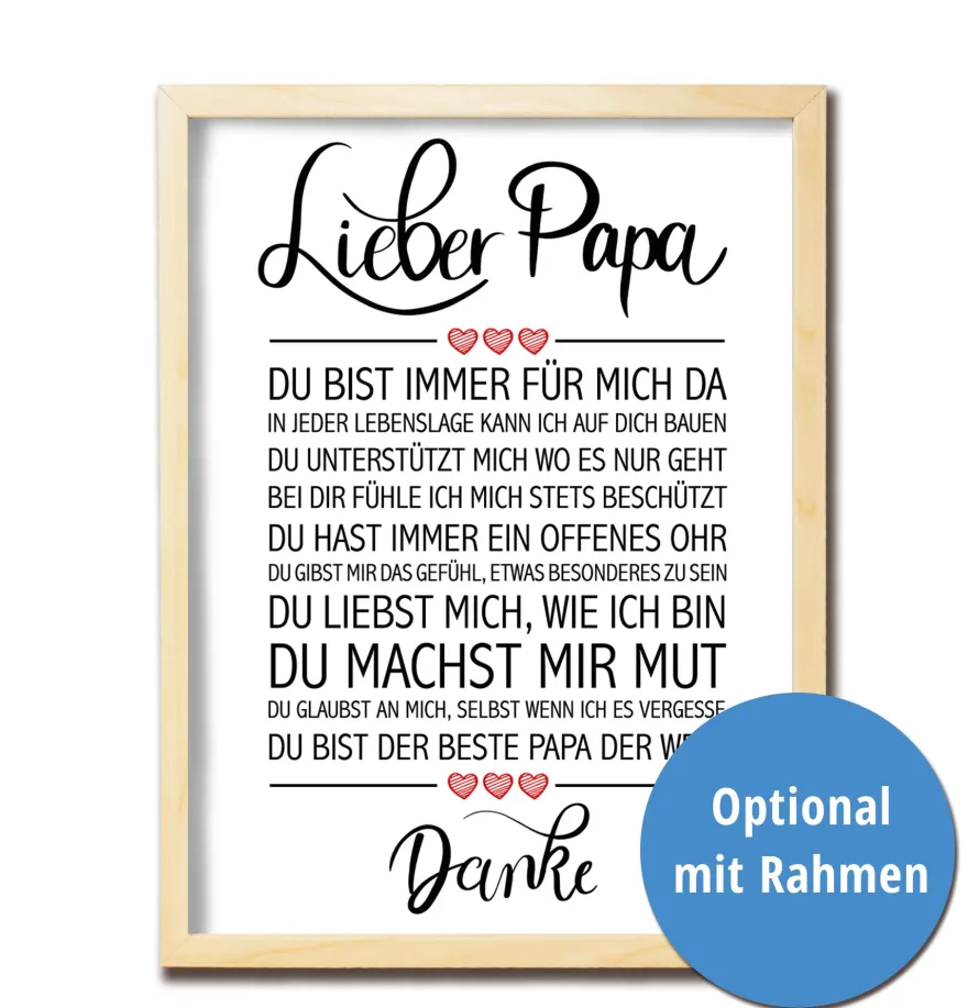 Lieber Papa Kunstdruck