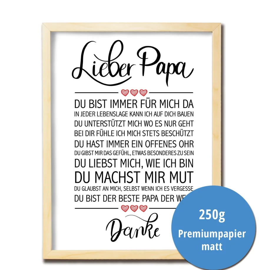Lieber Papa Kunstdruck