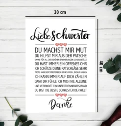 Liebe Schwester Kunstdruck