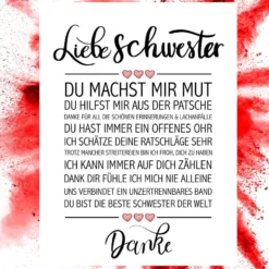 Liebe Schwester Kunstdruck