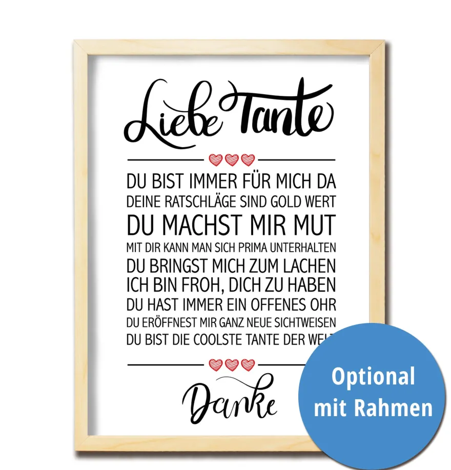 Liebe Tante Kunstdruck