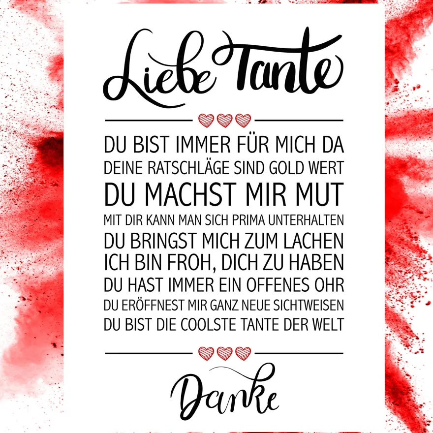 Liebe Tante Kunstdruck
