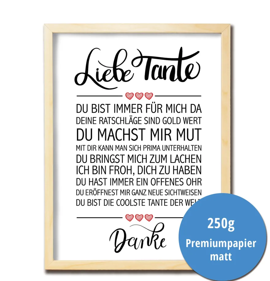 Liebe Tante Kunstdruck