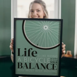 Life Is Like Riding A Bicycle Kunstdruck 250 gr Papier, matt