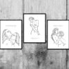 Line-Art Kunstdruck 3er-Set Madeleine