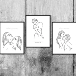 Line-Art Kunstdruck 3er-Set Madeleine