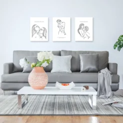 Line-Art Kunstdruck 3er-Set Madeleine
