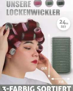 Lockenwickler 24er Set Durchmesser 3cm 6cm lang